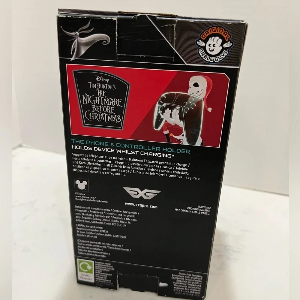 Black Controller Holder with Santa Skeleton Design